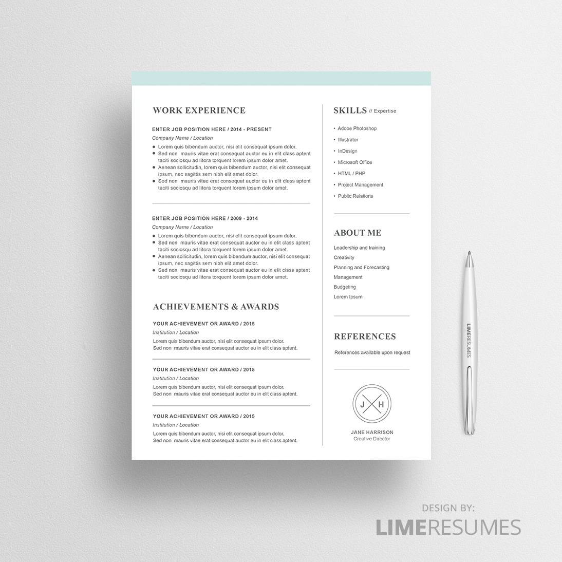 modern resume template for microsoft word