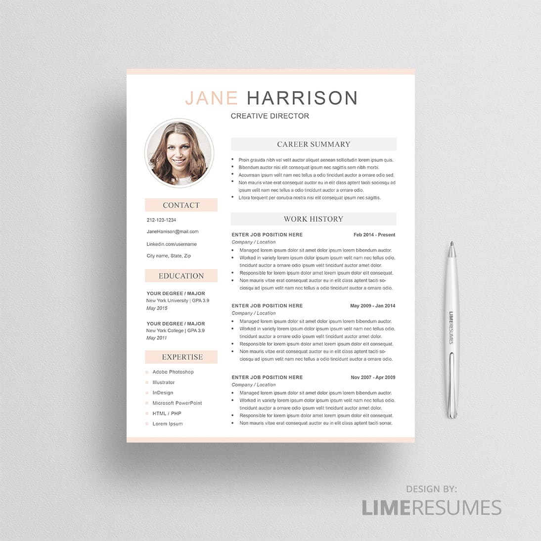 resume template with photo