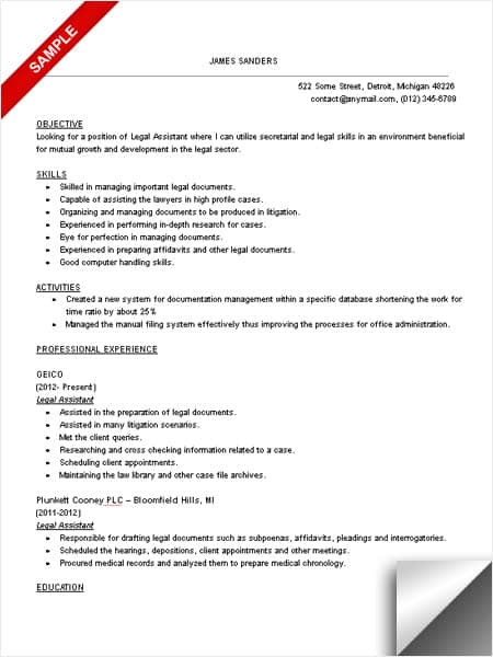 Legal Resume Format from www.limeresumes.com